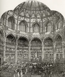 Den nya gemensamma rådssalen, Guildhall, från "London Pictures: Drawn with Pen and Pencil", av pastor Richard Lovett, publicerad 1890.